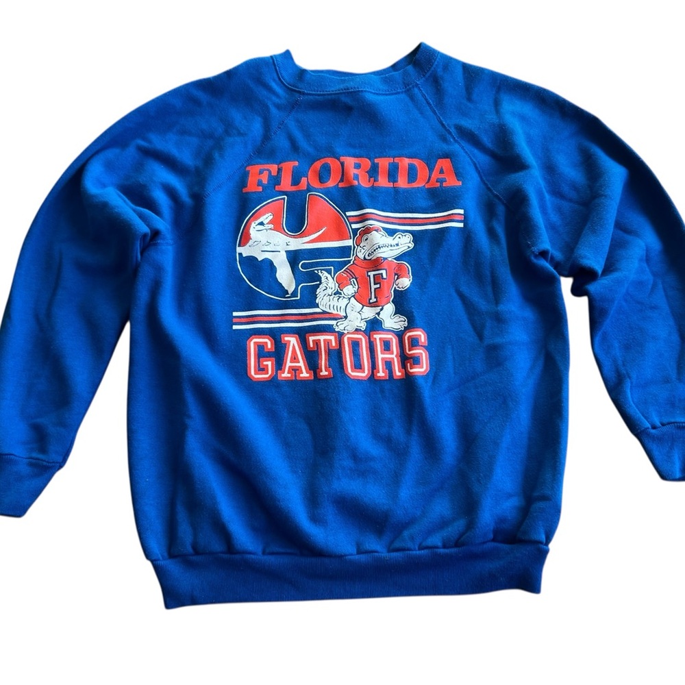 VTG 80s 90s UF Florida Gators Blue Tultex Crewneck College Sweatshirt! Adult L